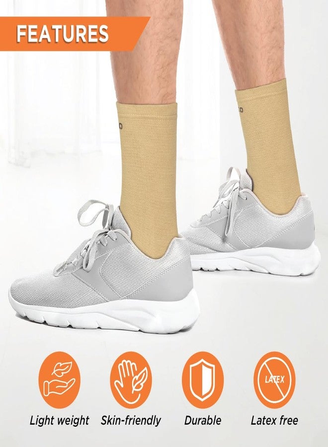 Vissco Anklet, Ankle Support for Injured Ankles, Arthritic Pain, Swelling, Stiff Joints, Pain Reliever for Strained or Sprained Ankles - Large (Beige) - Image 3