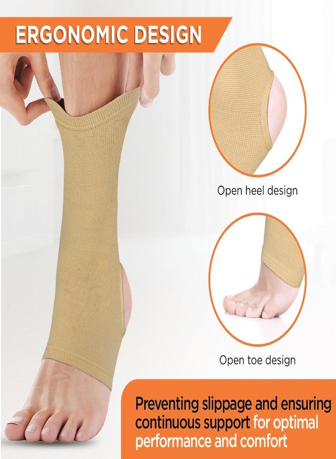 Vissco Anklet, Ankle Support for Injured Ankles, Arthritic Pain, Swelling, Stiff Joints, Pain Reliever for Strained or Sprained Ankles - Large (Beige) - Image 2