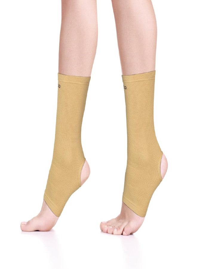 Vissco Anklet, Ankle Support for Injured Ankles, Arthritic Pain, Swelling, Stiff Joints, Pain Reliever for Strained or Sprained Ankles - Large (Beige) - Image 1