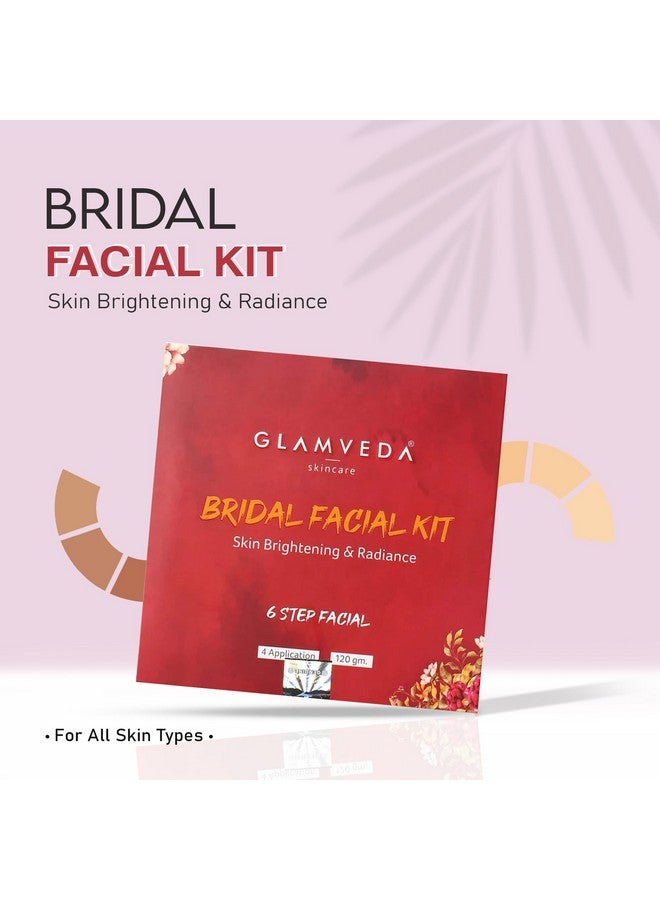 Glamveda Bridal Facial Kit 6 Steps 120 Gm One Stop Solution For Bright & Radiant Skin Evens Skin Tone - Image 2