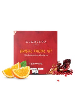 Glamveda Bridal Facial Kit 6 Steps 120 Gm One Stop Solution For Bright & Radiant Skin Evens Skin Tone  - Image 1