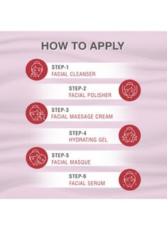 Glamveda Bridal Facial Kit 6 Steps 120 Gm One Stop Solution For Bright & Radiant Skin Evens Skin Tone  - Image 5