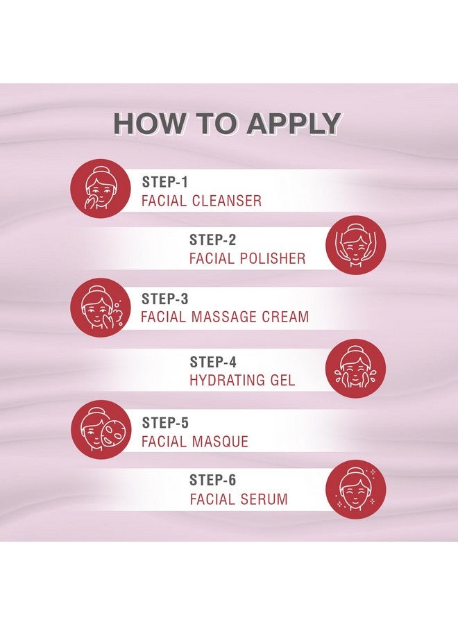 Glamveda Bridal Facial Kit 6 Steps 120 Gm One Stop Solution For Bright & Radiant Skin Evens Skin Tone - Image 5