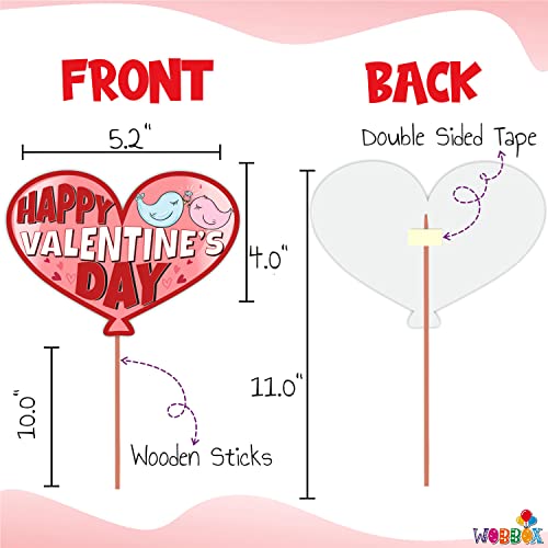 Wobbox Valentine Party Photo Booth Props for Couples, Happy Valentine Props for Photoshoot, Valentine Party Decoration, Valentine Day Party Decorations Items (Red & Light Pink- 29 Pcs) - Image 3