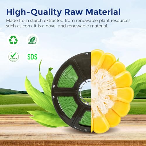 Flashforge PLA Flexible 1.75 mm 3D Printer Filament, 3D Printing Filaments 1kg Spool-Dimensional Accuracy +/- 0.02mm, Environmental Friendliness, no Smoke and no Odor (Green, PLA Flexible) - Image 5