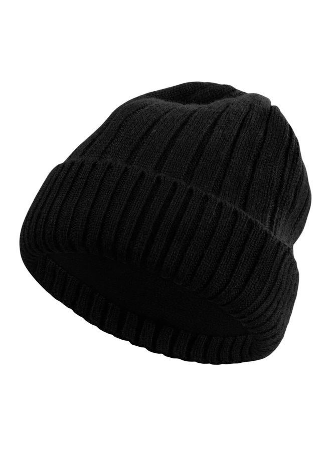LUCKYBUNNY M/L/XL/XXL Wool Cuff Beanie for Men Women, Fleece Lined Warm Winter Hats Knit Skull Cap for Big Head, Black, XL-XXL - Image 1