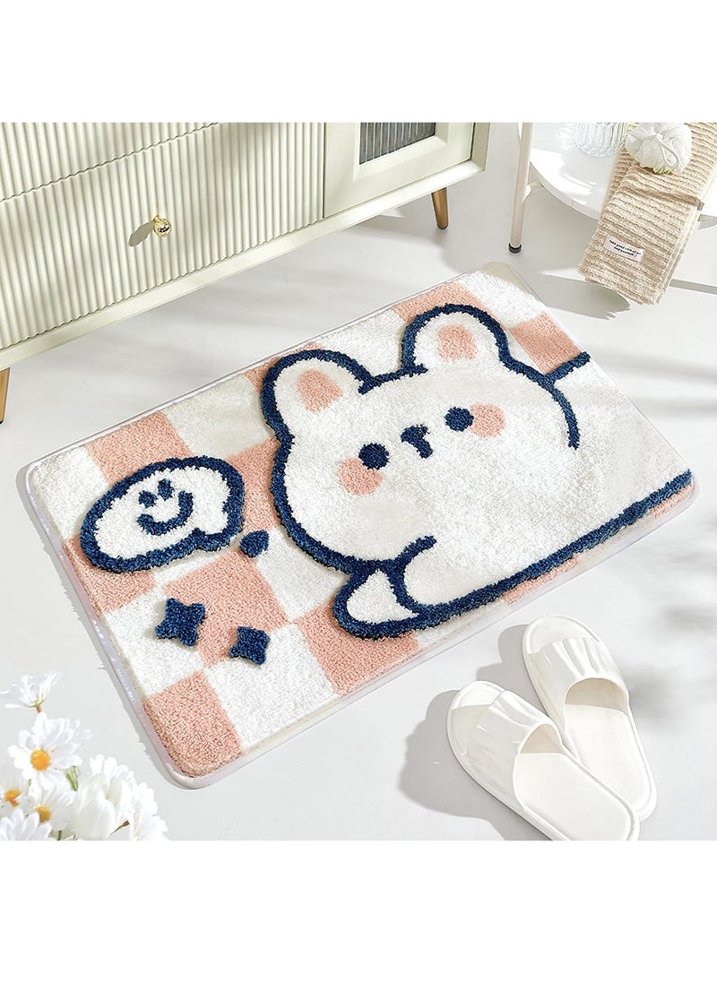SYOSI Animal Bathroom Rug Mat Extra Soft and Absorbent Bath Rugs Machine Wash Dry Non Slip Carpet for Tub Shower Room Rabbit 16x24In  - Image 3