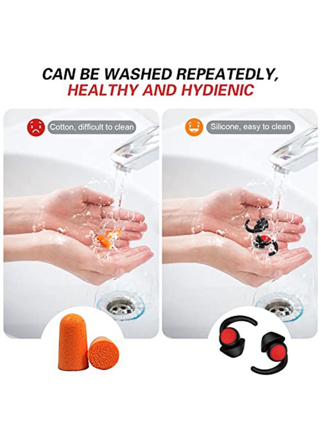 SUPCEAT 2 Pair Sleeping Noise Cancelling Silicone Earplugs - Black  - Image 5
