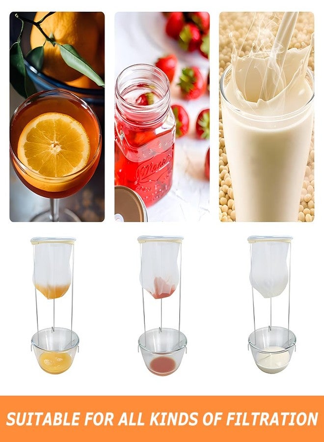 YOSINXU Jelly Strainer Stand with 3 Reusable Strainer Bags, Stable Stainless Steel Sieve Stand Reusable Food Jelly Filter Bags for Straining Juice Yogurt Cheese Broth Nut Milk - Image 3