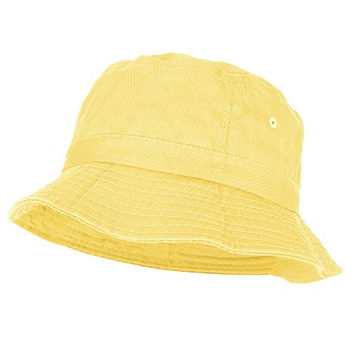 Armycrew Unlimited Youth Pigment Dyed Washed 100% Cotton Bucket Hat - Yellow - Image 1