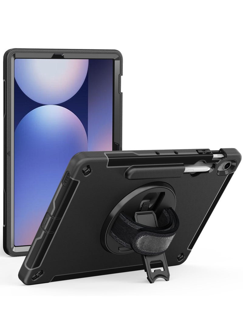 عام غطاء متين لتابلت سامسونج جالاكسي تاب إس 10 FE+ (13.1 إنش) 2025 - يحتوي على حامل دوار، حزام معصم، حزام كتف وحامل قلم، متوافق مع سامسونج تاب إس 10 FE+ - Image 1