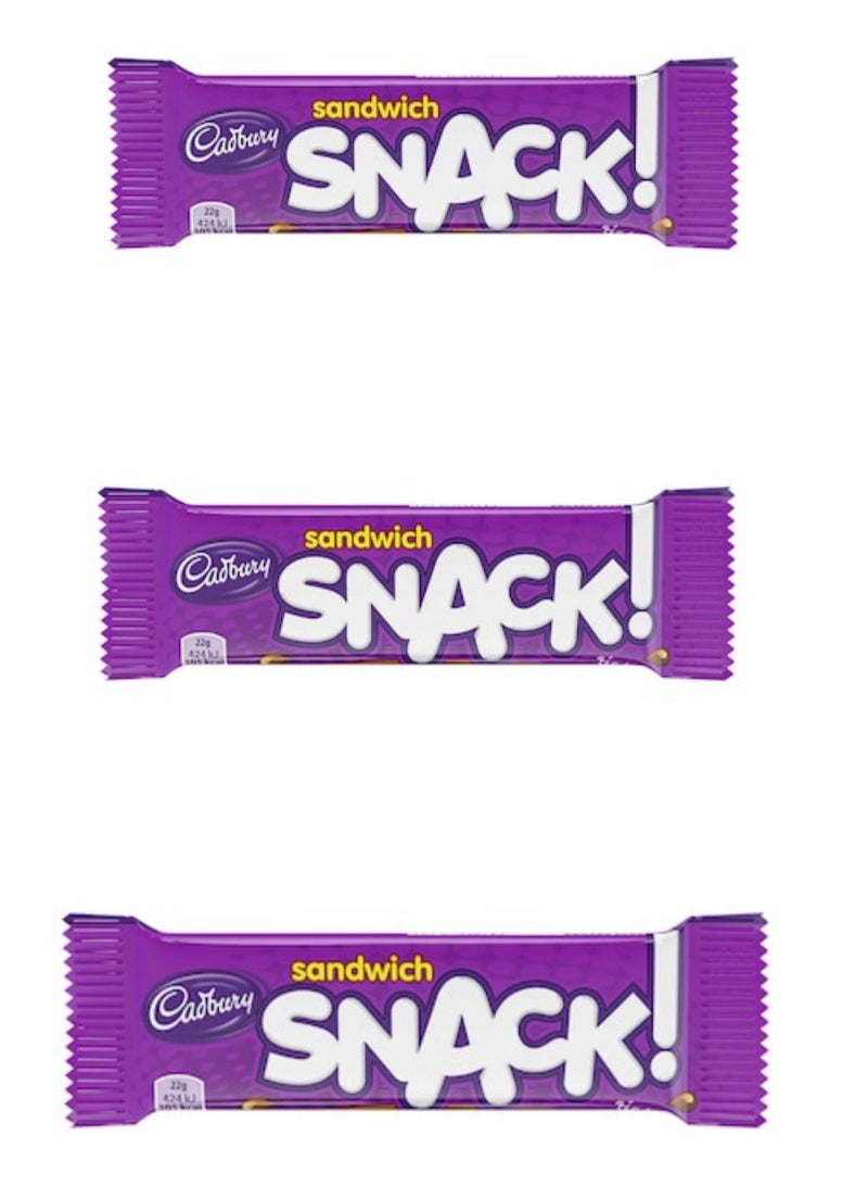 Cadbury 3xCadbury Snack Sandwich Chocolate Biscuit 22g