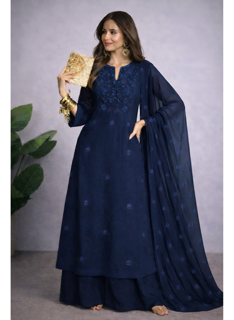 Zaria Midnight Blue Suit Set