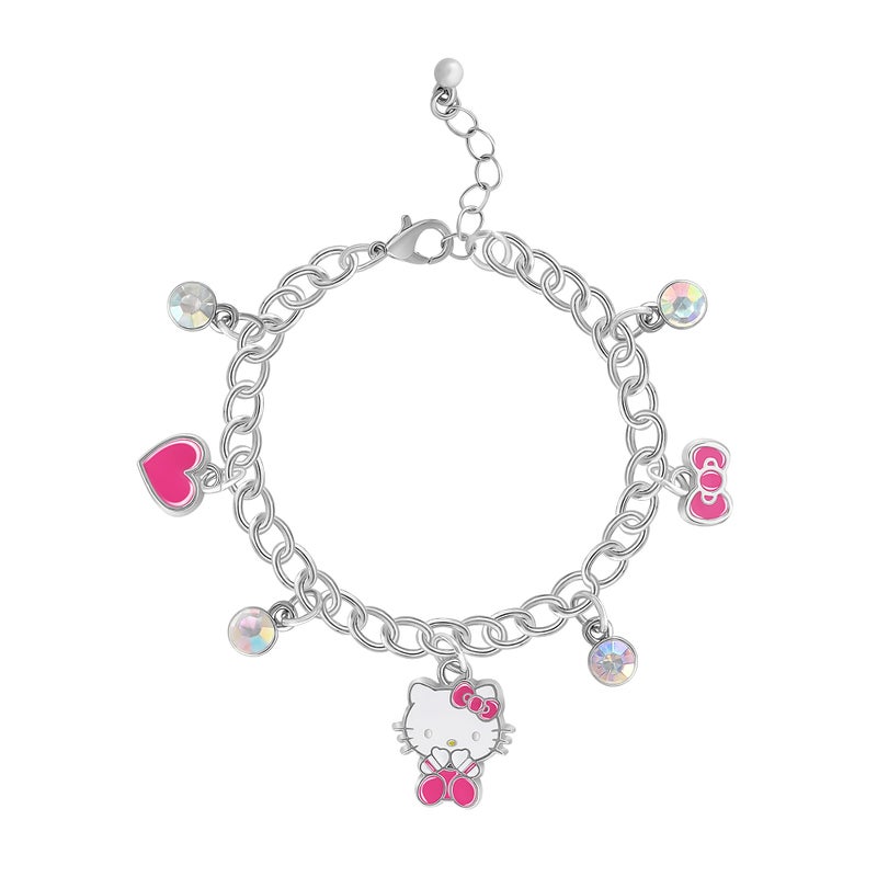 Hello Kitty Sanrio Charm Bracelet 6.5" + 1" - Plated Bracelet Official License Jewelry - Image 1