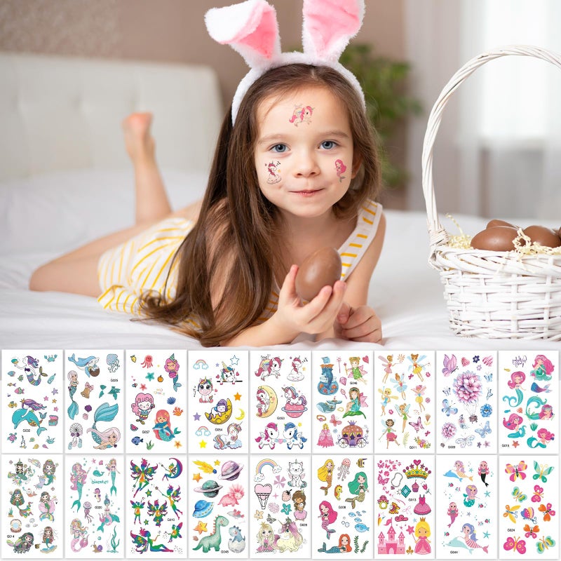 Zhtulck Tattoos for Kids, 600+ Mixed Styles Temporary Tattoos Set Girls and Boys, Waterproof Cartoon Fake Tattoo Stickers Set for Kids Party Bags Birthday Present Favors Supplies (60 sheets) - Image 2