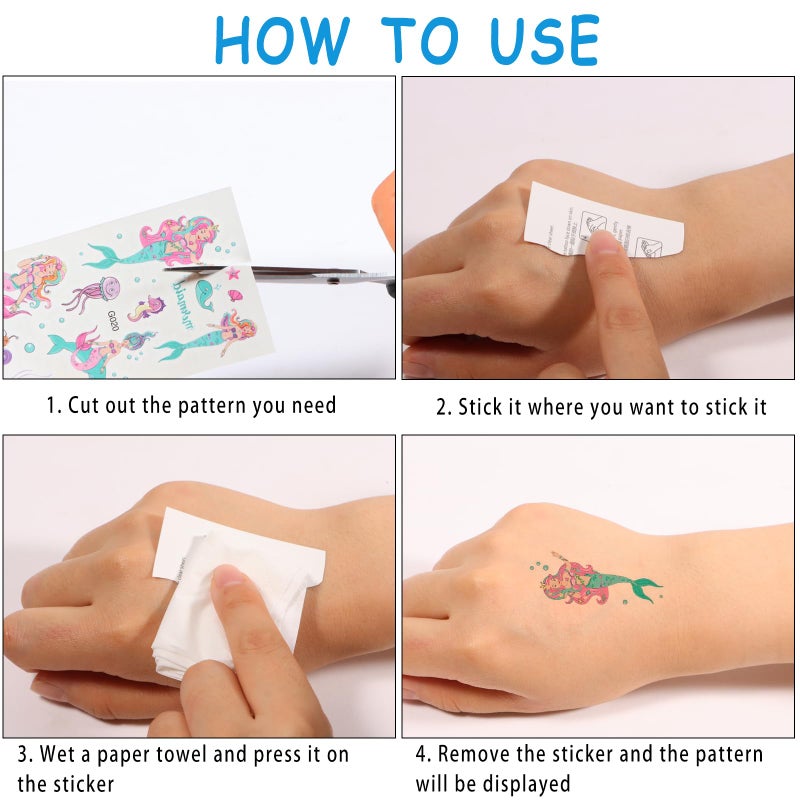 Zhtulck Tattoos for Kids, 600+ Mixed Styles Temporary Tattoos Set Girls and Boys, Waterproof Cartoon Fake Tattoo Stickers Set for Kids Party Bags Birthday Present Favors Supplies (60 sheets) - Image 4