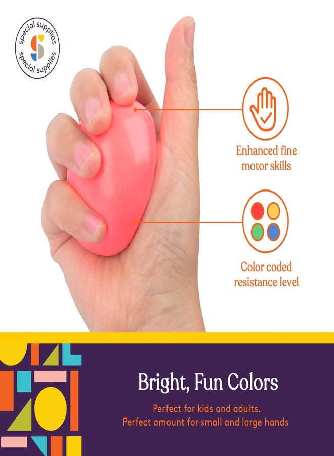 Special Supplies Therapy Putty for Teens and Adults - Resistive Hand Exercise Stress Relief Therapy Putty Kit, Set of 4 Strengths, Three Ounces of Each Putty (Primary Colors) - Image 4