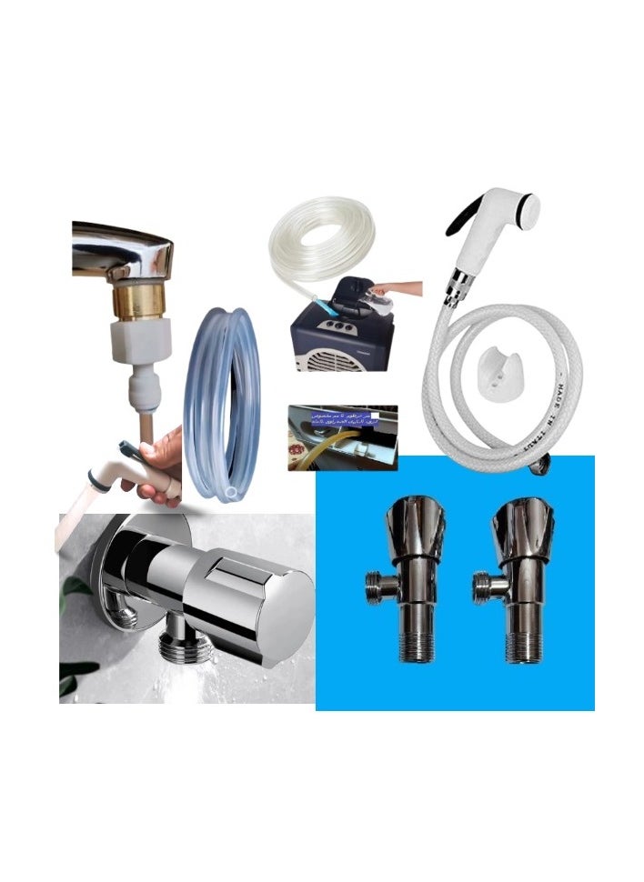 Shams Double Bathroom Bidet, Including A 1.5 Meter Hose, An Additional 5 Meter Hose, 2 Bidet Hands, 2 Angle Valves, And Teflon  - Image 2