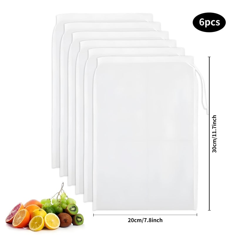 Guokoo 6PCS Cheese Cloth Bag for Straining, 200-Mesh 12 x 8 Inches Nylon Nut Milk Bag, Reusable Food Grade Juicing Bags for Straining Fruit Juice, Yogurt, Nut Milk, Coffee & Cheese - Kitchen Goodies - Image 2