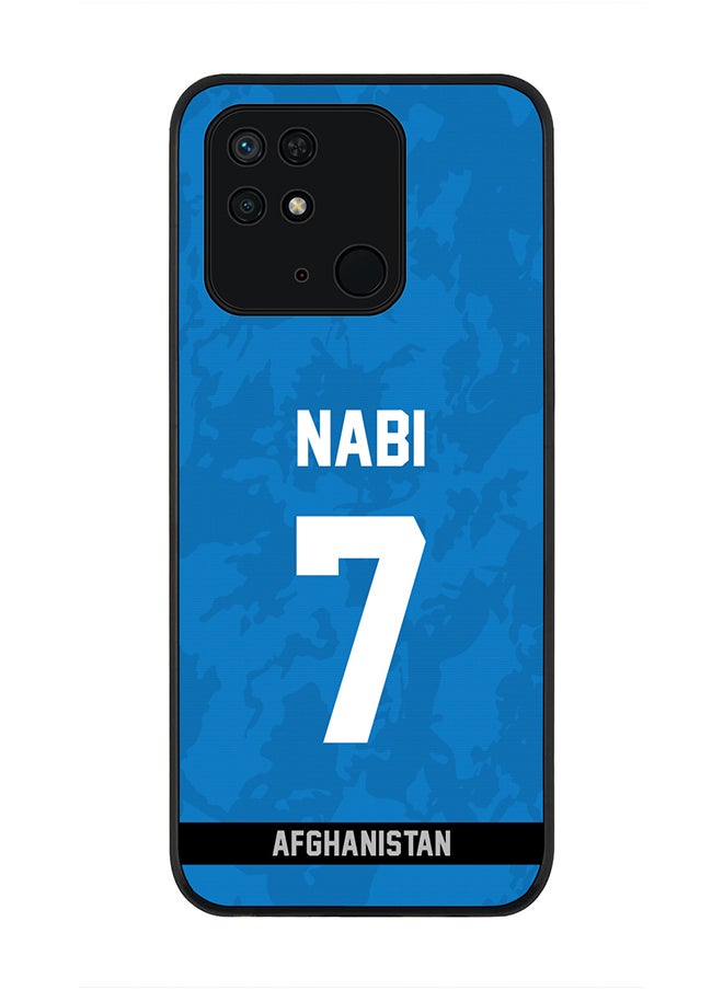 Stylizedd - Rugged Black Edge Case for Redmi 10C 4G , Slim fit Soft Case Flexible Rubber Edges Thin Cover - Player Name - Mohammad Nabi, Jersey Number- 7 - Image 1