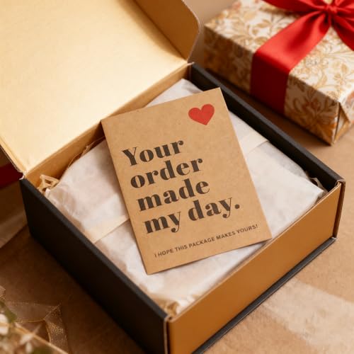 Vagocom 120Pcs Thank You Cards for Small Business, 3.9 x 2.7 Inches / 10 x 7 cm Bulk Customer Appreciation Cards for Small Business Packaging Supplies (Brown) - Image 5