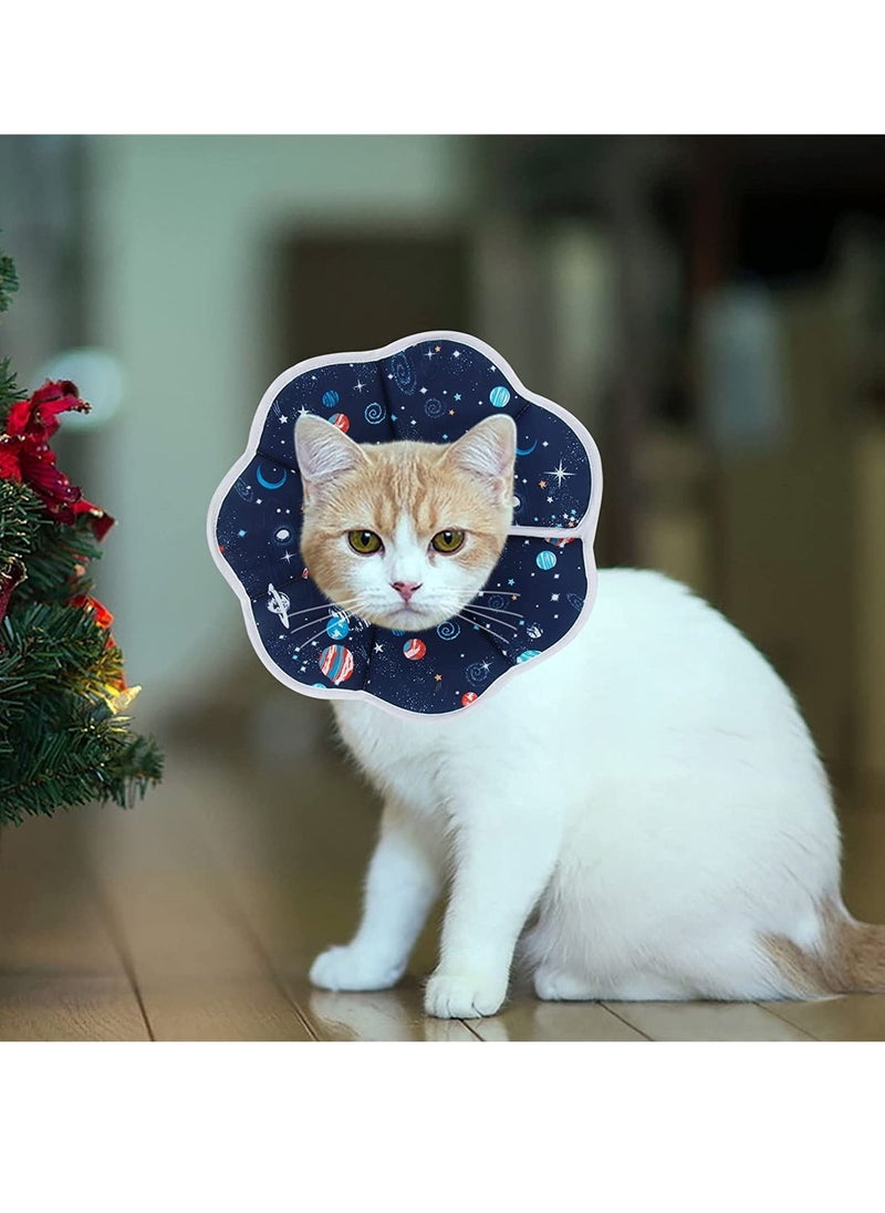 Excefore - Cat Recovery Collar, Cat Soft Cone Collar Pet Protective Cotton Cone Adjustable Fasteners Collars for Cats Puppies, Blue - Image 1