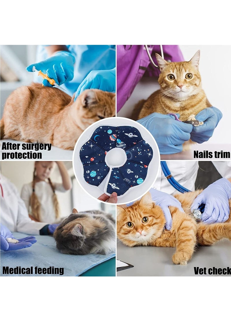 Excefore - Cat Recovery Collar, Cat Soft Cone Collar Pet Protective Cotton Cone Adjustable Fasteners Collars for Cats Puppies, Blue - Image 1