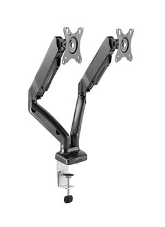 Skill Tech SH130 C024 Dual Monitor Display Gas Spring Aluminum Monitor Arm for 13"-32" Screens, VESA 100x100, 12kg Load Capacity – Black  - Image 1