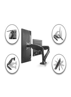 Skill Tech SH130 C024 Dual Monitor Display Gas Spring Aluminum Monitor Arm for 13"-32" Screens, VESA 100x100, 12kg Load Capacity – Black  - Image 2