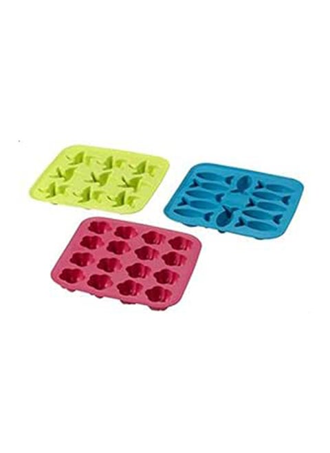 3 Pcs Ice Cube Tray Multicolor