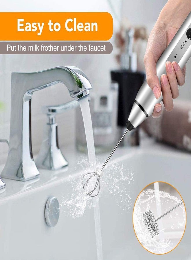 Gbivbe Milk Frother Handheld, Gbivbe Rechargeable Whisk Drink Mixer for Coffee with Art Stencils, Coffee Mixer for Cappuccino, Hot Chocolate Match, Frappe, Hot Chocolate, Egg Whisk - Image 2
