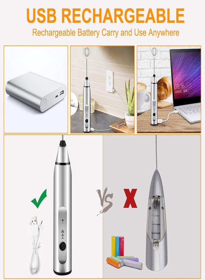 Gbivbe Milk Frother Handheld, Gbivbe Rechargeable Whisk Drink Mixer for Coffee with Art Stencils, Coffee Mixer for Cappuccino, Hot Chocolate Match, Frappe, Hot Chocolate, Egg Whisk - Image 5