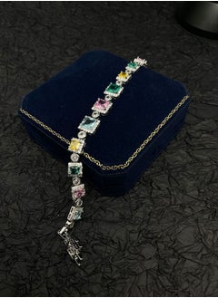 General Small Zircon Inlaid Colored Stone Bracelet  - Image 2