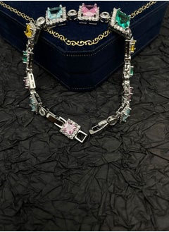 General Small Zircon Inlaid Colored Stone Bracelet  - Image 1