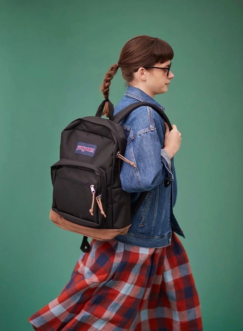 JANSPORT 【School season】Classic Colorful School Bag with Leather Computer Compartment Must-Have Back-to-School Travel Bag Laptop Bag for Students  - Image 5