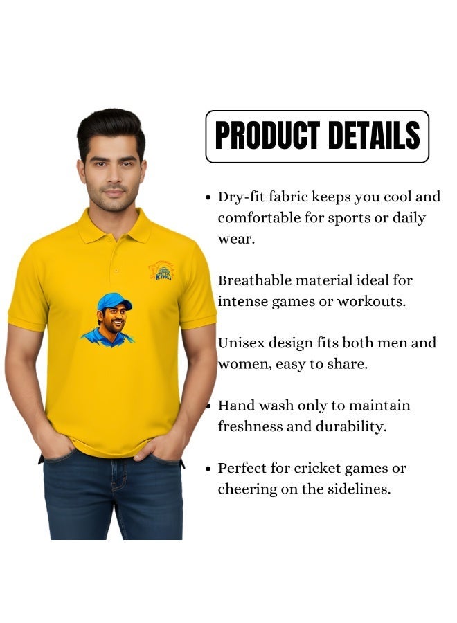 Chennai Cricket Jersey for Men - Dhoni Dry-Fit T-Shirt for Men - Perfect for Chennai Cricket Fans - Image 5
