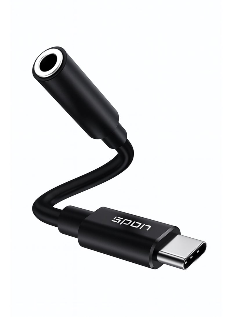 SPON Type-C to 3.5mm Audio Adapter – 10cm Cable – High-Resolution Sound for Phones & Tablets - Image 1