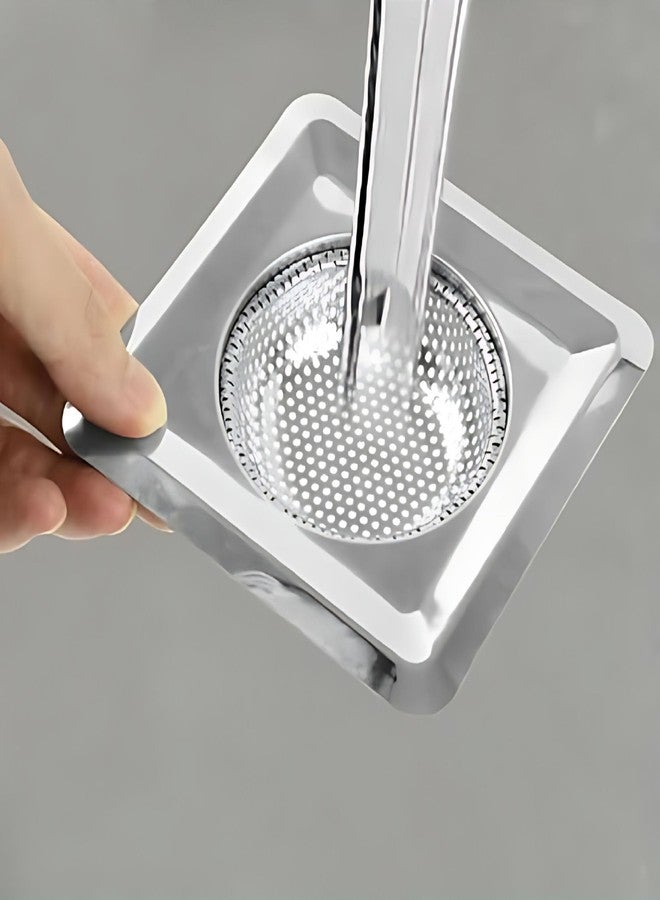 Hian Square Stainless Steel Kitchen Sink Strainer - Silver Perforated Drain Filter for Food Waste & Clog Prevention | Rust-Resistant, Easy to Clean (Pack of 1) - Image 4