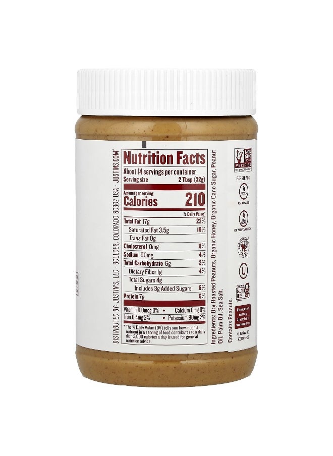 Justin's Nut Butter Justin's Nut Butter, Honey Peanut Butter Spread, 16 oz (454 g)  - Image 2