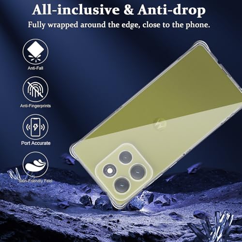 Lustree Lustre Back Cover Transparent Case Compatible with Motorola G57 Power | Slim Soft TPU Case, Anti-Scratch Cover with Four-Corner Protection Raised Camera Guard - Image 5