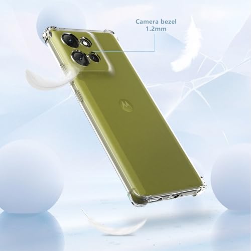 Lustree Lustre Back Cover Transparent Case Compatible with Motorola G57 Power | Slim Soft TPU Case, Anti-Scratch Cover with Four-Corner Protection Raised Camera Guard - Image 3