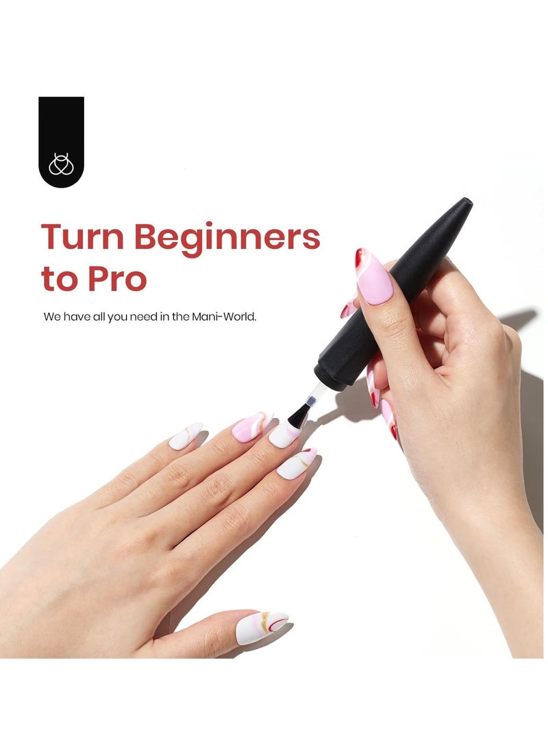 beetles Gel Polish Beetles Gel Nail Polish Kit with U V Light Starter Kit, Black Red White Pink Shimmer Gel Polish Set, Base Gel Top Coat Glitter Gel Nail Kits Home DIY Manicure Light Gel Nail Polish Gifts for Mom  - Image 4