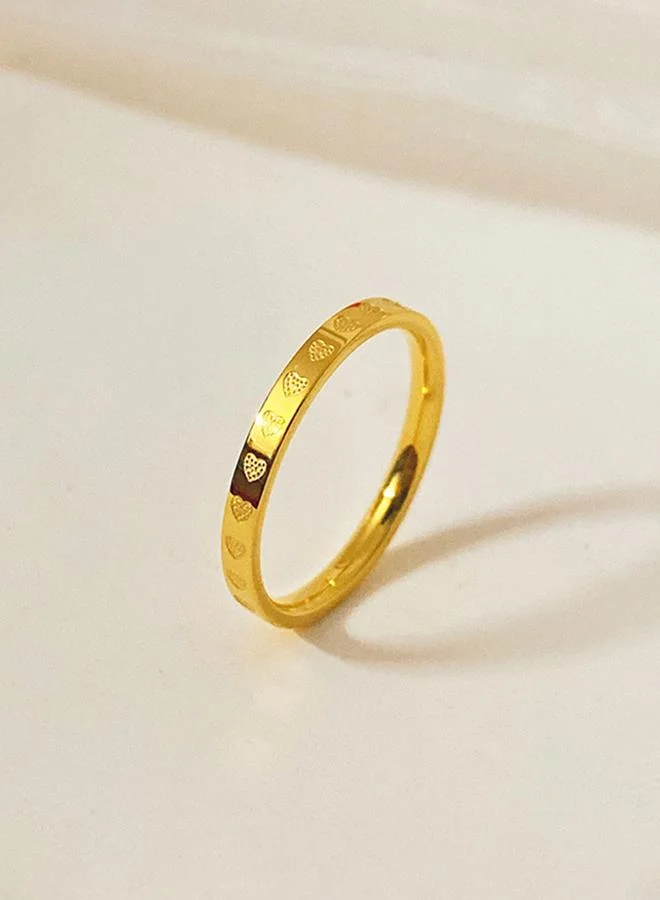 Take Two Gold Heart Pattern Ring
