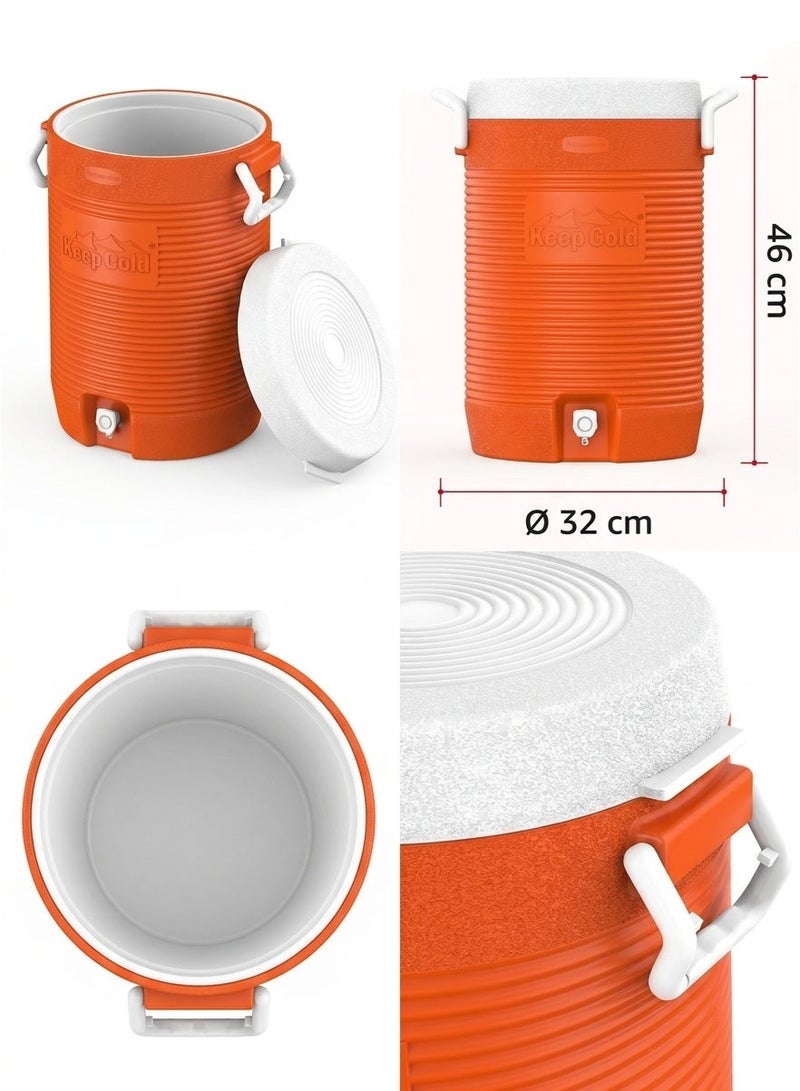 Cosmoplast KeepCold Insulated Water Cooler, 20L, Orange - Image 2