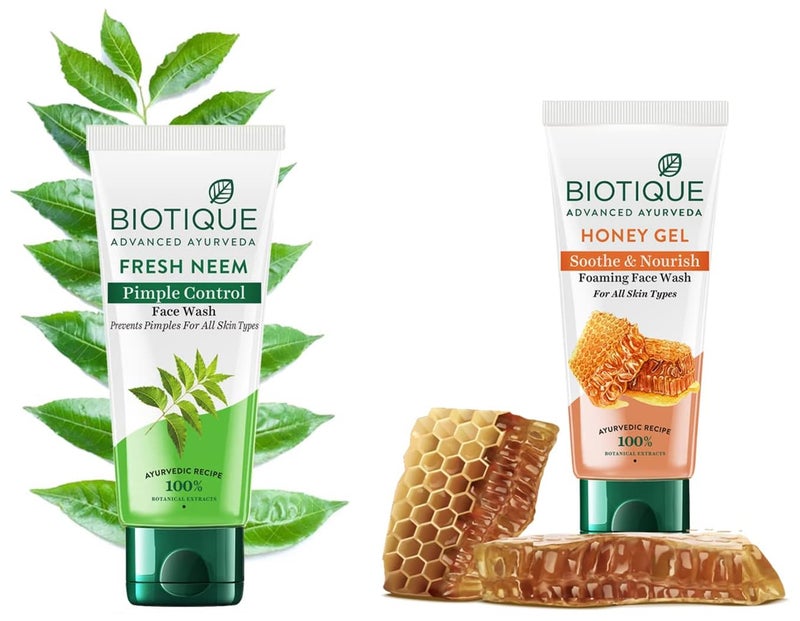 Biotique Bio Neem Purifying Face Wash for All Skin Types 150ml Biotique Bio Honey Gel Face Wash for All Skin Types 100ml - Image 1