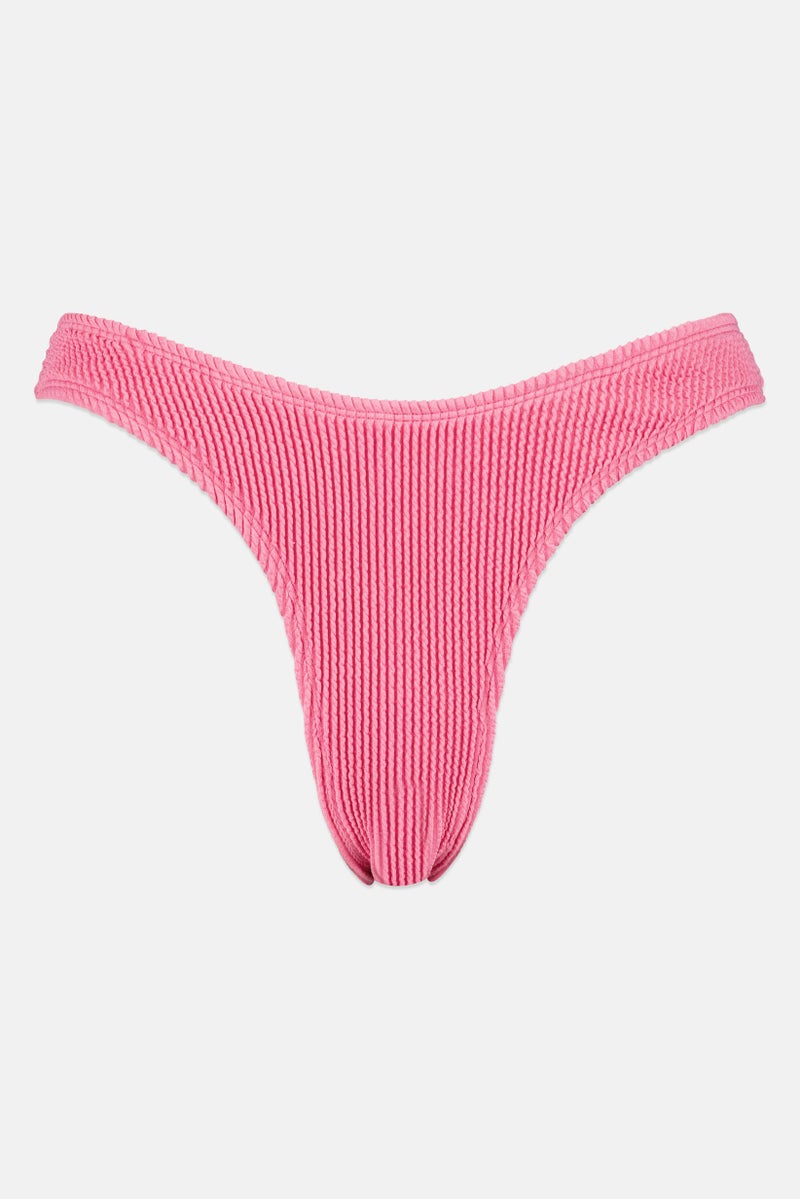 Lefties Women Textured Pull On Bikini Bottom, Pink - Image 2