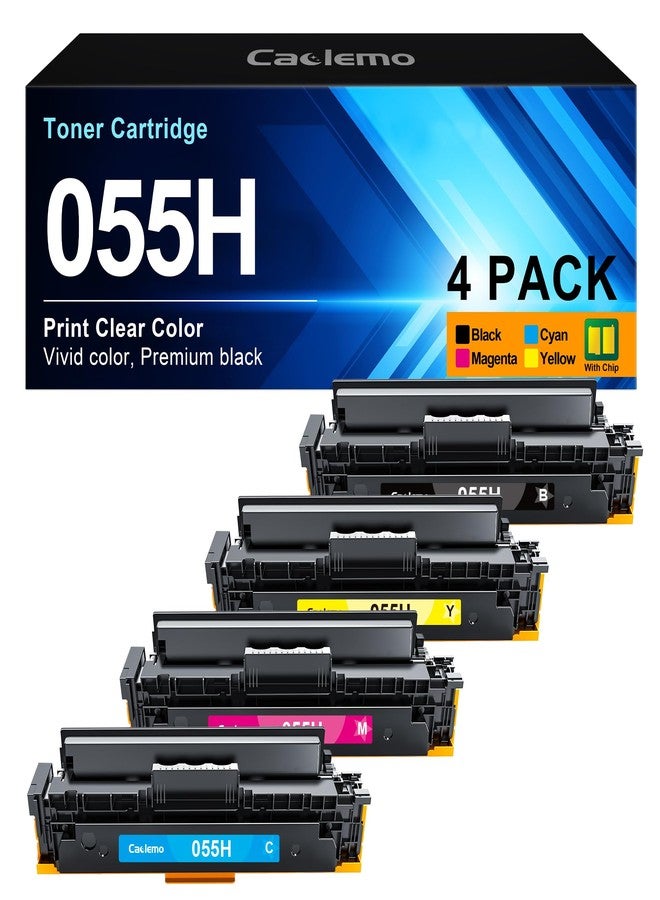 Caclemo 055H Toner Cartridge MF743Cdw Toner Replacement for Canon 055 055H Toner Cartridge Set Compatible with Canon Color imageCLASS MF743Cdw, MF741Cdw, MF745Cdw, LBP664Cdw Laser Printers (4-Packs) - Image 1