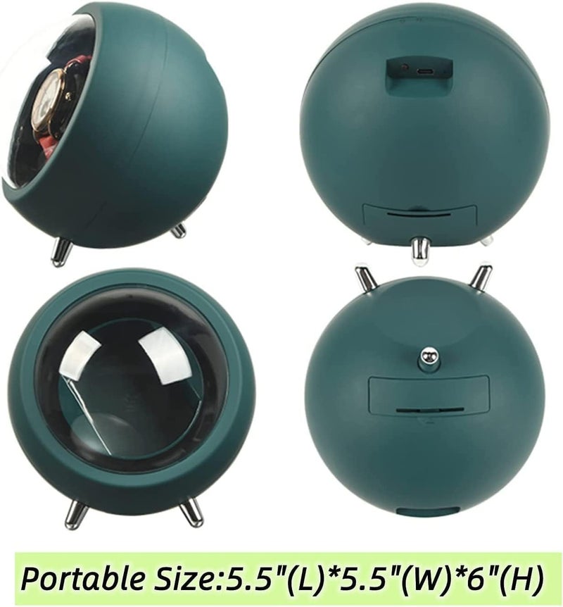 JOLYMIT صندوق لف الساعات الأوتوماتيكي بزاوية 360 درجة، حامل عرض الساعات للمتاجر، صندوق ذكي دوار للرجال (1 قطعة/أخضر) - Image 3