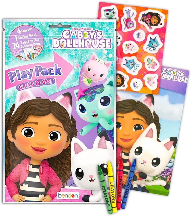 DreamWorks Gabbys Dollhouse Coloring Book Set for Girls  Bundle with 3 Gabbys Dollhouse Activity Books with Coloring Pages Activities Games Stickers Crayons More - Image 3