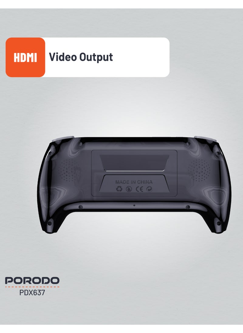 porodo - 4.3" Handheld Game Console 8GB / 7 Emulators & 50000+ Games / E-Book Reading / HDMI Video Output - Black and White - Image 1